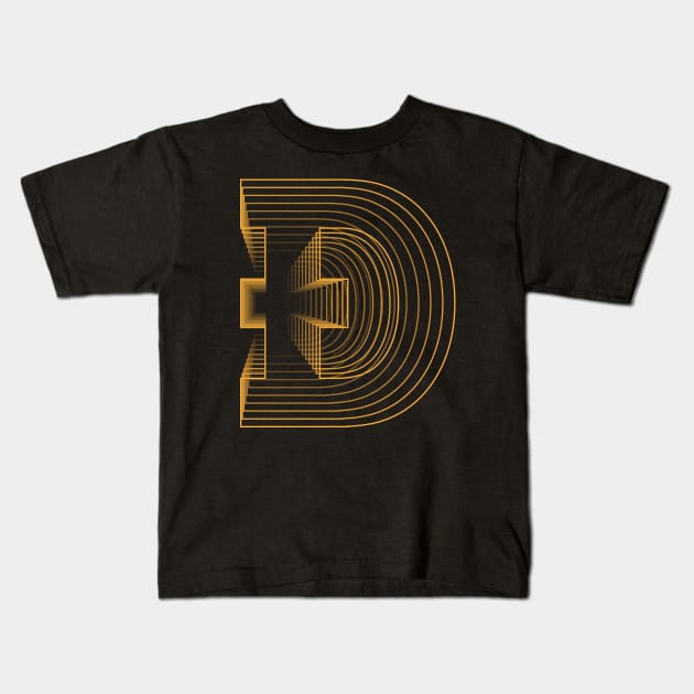 Dogecoin crypto gold modern typography art gift Kids T-Shirt by star trek fanart and more